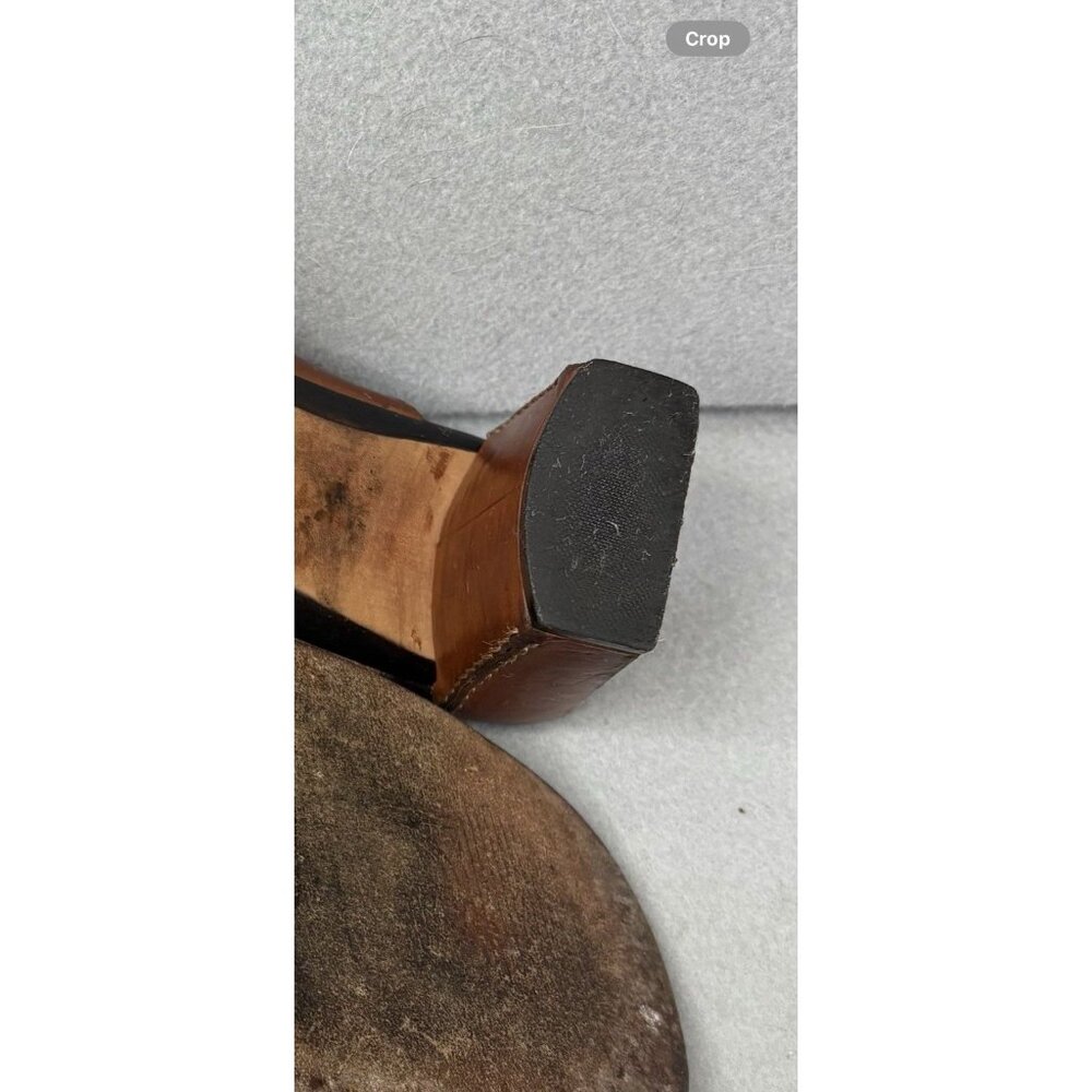 Cole Haan Slip On Sandal 7.5 AA Brown Leather Block Heel Open Toe‎ Style - Picture 8 of 9